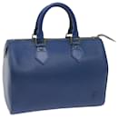 Louis Vuitton Epi Speedy 25 Bolsa de Mão Azul Toledo M43015 Autenticação de LV 66353
