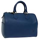 Louis Vuitton Epi Speedy 25 Bolsa de Mão Azul Toledo M43015 Autenticação de LV 66553