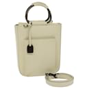 GUCCI Hand Bag Leather Outlet 2way Cream Auth 66587 - Gucci