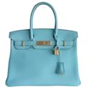 Bolso Hermes Birkin 30 azul atoll - Hermès
