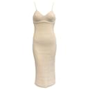 Santicler Ivory Open Knit Crochet Dress with Pearl Buttons - Autre Marque