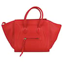 CELINE Smooth Leather Medium Phantom Luggage in Red - Céline