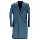 Dolce & Gabbana Single-Breasted Coat in Blue Cashmere