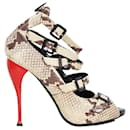 Zapatos de tacón de piel de serpiente con tacones rojos - Giuseppe Zanotti