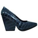 Zapatos de tacón de piel de serpiente con tacón de bloque - Autre Marque
