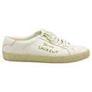 White SL/06 Court Classic Embroidered Sneakers in Canvas & Smooth Leather - Saint Laurent