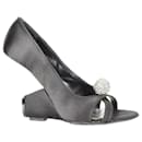 Satin and Crystal Ball Accent Heels - Marc Jacobs