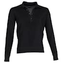 Tom Ford Long-Sleeve Polo Shirt in Black Polyamide