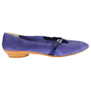 Chaussures plates en daim bleu - Salvatore Ferragamo