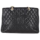Chanel Grand Shopping Tote Bag in Black Quilted Caviar Leather 