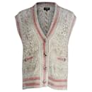 Chanel Button-Front Knitted Vest in Beige Viscose
