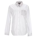 Tommy Hilfiger Womens Long Sleeve Shirt Woven Top in Ecru Cotton