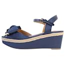Tory Wedges In Navy - Tory Burch