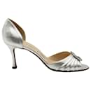 Silver Heels with Crystal Embellishments - Manolo Blahnik