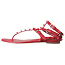 Sandálias de couro rockstud gladiador vermelhas - tamanho UE 35 - Valentino