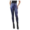 Blue embossed trousers - size UK 8 - Thierry Mugler
