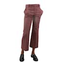 Red checked flared wool trousers - size UK 8 - Chloé