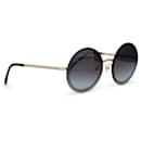Chanel Black Chain-Link Accent Round Sunglasses