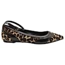 Chaussures plates à imprimé léopard avec bride à la cheville - Tod's