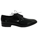 Chaussures à lacets en cuir verni noires - Saint Laurent