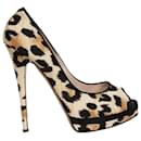 Zapatos de salón Lady Peep con estampado de leopardo - Casadei