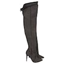 Black Thigh High Gold Accent Boots - Alice + Olivia