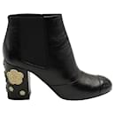 Black Camellia Ankle Boots - Chanel