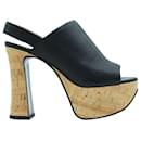 "Alice" Slingback Sheepskin Cork Heels - Chloé