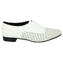 Sapatos de renda brancos com enfeites de cristal preto - Saint Laurent