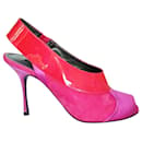 Salto peep-toe rosa e vermelho - Dolce & Gabbana