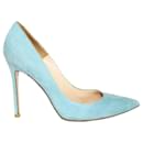 Light Blue Suede Pointed Toe Heels - Gianvito Rossi