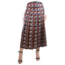 Purple geometric pleated skirt - size UK 8 - Gucci