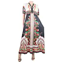 Vestido largo de seda con estampado floral multicolor - talla UK 12 - Autre Marque