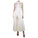 Vestido sin mangas con estampado floral color crema - talla UK 14 - Giambattista Valli