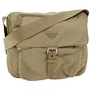 PRADA Shoulder Bag Nylon Beige Auth 66371 - Prada