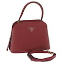 PRADA Matinee Small Hand Bag Safiano leather 2way Red 1BA282 Auth am5519A - Prada