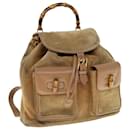 GUCCI Bamboo Backpack Suede Brown 003 2058 0016 Auth th4407 - Gucci