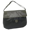 CELINE Shoulder Bag Leather Black Auth ar11210 - Céline