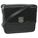 CELINE Shoulder Bag Leather Black Auth ar11207 - Céline