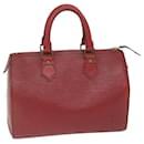 Louis Vuitton Epi Speedy 25 Bolsa de Mão Castelhano Vermelho M43017 Autenticação de LV 63241