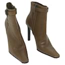 GUCCI High Heels Leather 34 1/2 C Brown Auth ti1446 - Gucci