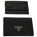 PRADA Card Case Key Case Leather 2Set Black Auth bs10887 - Prada