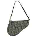 Christian Dior Trotter Canvas Saddle Pouch Accessory Pouch Navy Auth bs11268