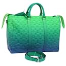 LOUIS VUITTON Monogram Illusion Keepall Tote Bag Neon Green M59688 Auth ai669S - Louis Vuitton