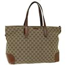 GUCCI GG Canvas Web Sherry Line Tote Bag Beige Red Green 308928 Auth hk1105 - Gucci