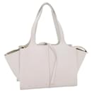 CELINE Shoulder Bag Leather White Auth bs11408 - Céline