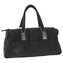 CHANEL Choco Bar Line Hand Bag Nylon Black CC Auth bs11315 - Chanel