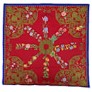 HERMES CARRE 90 ARABESQUES Scarf Silk Red Auth 62408 - Hermès