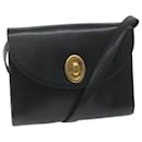 Christian Dior Shoulder Bag Leather Black Auth bs11007