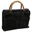 GUCCI Bamboo Hand Bag Suede Black 002 2855 0322 0 auth 62363 - Gucci